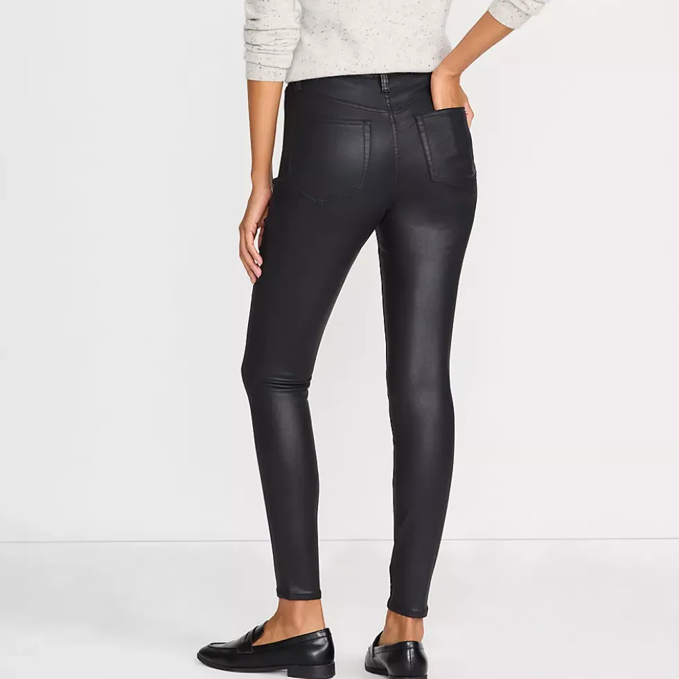 Women's High Rise Coated Denim Skinny Jeans