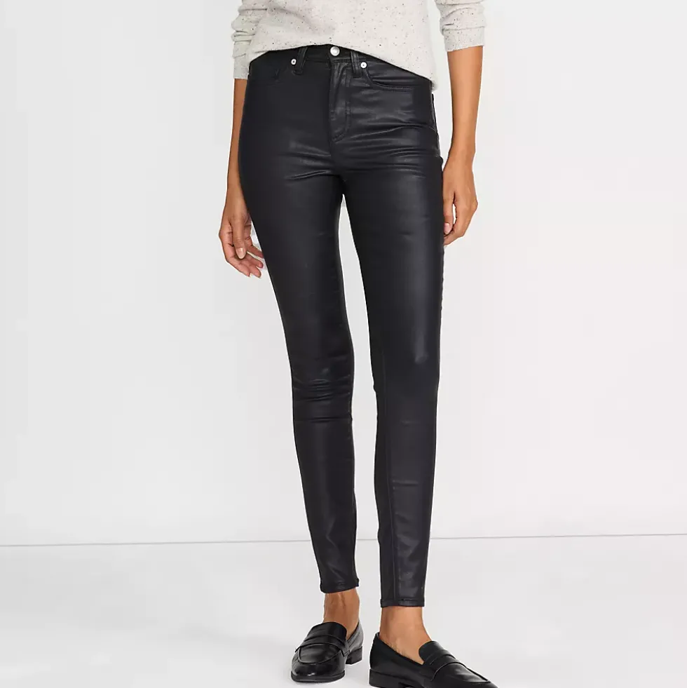 Women's High Rise Coated Denim Skinny Jeans