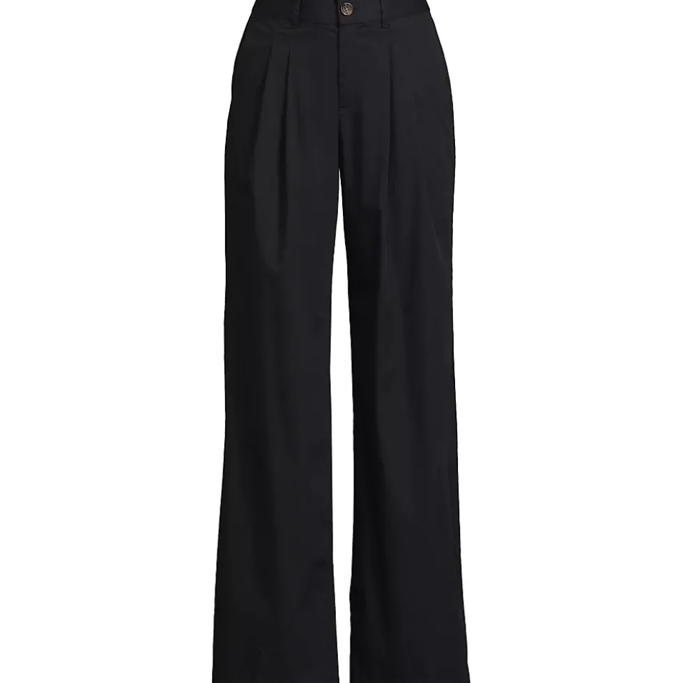 Women's High Rise Crisp Poplin Chino Wide Leg Pants