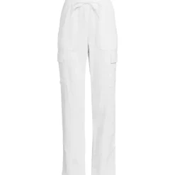 Women's High Rise Drawstring Linen Cargo Pants