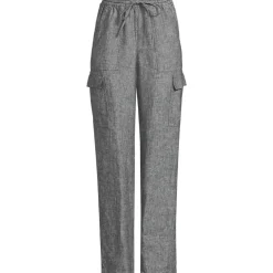 Women's High Rise Drawstring Linen Cargo Pants