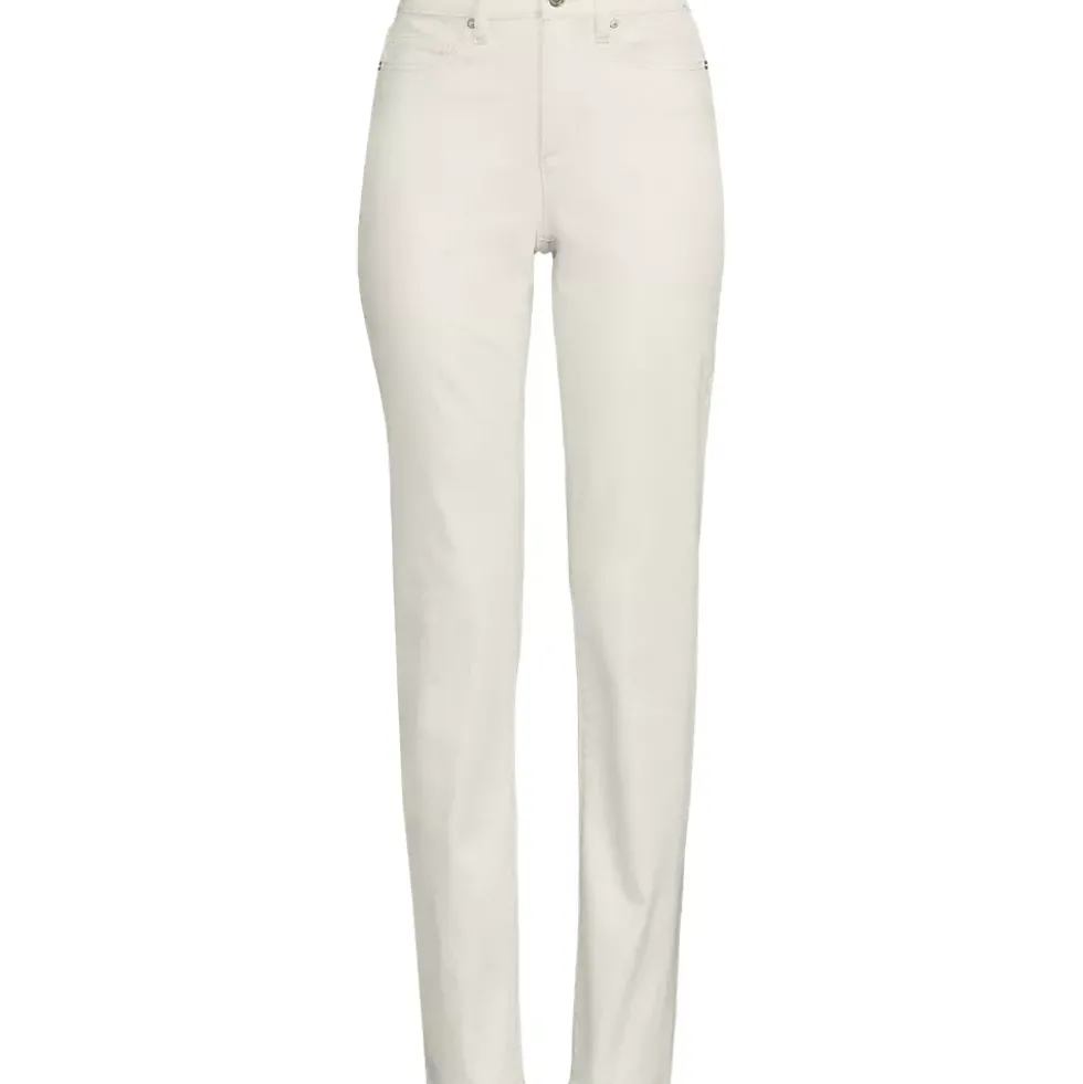 Women's High Rise Metallic Coated Denim Straight Leg Jeans