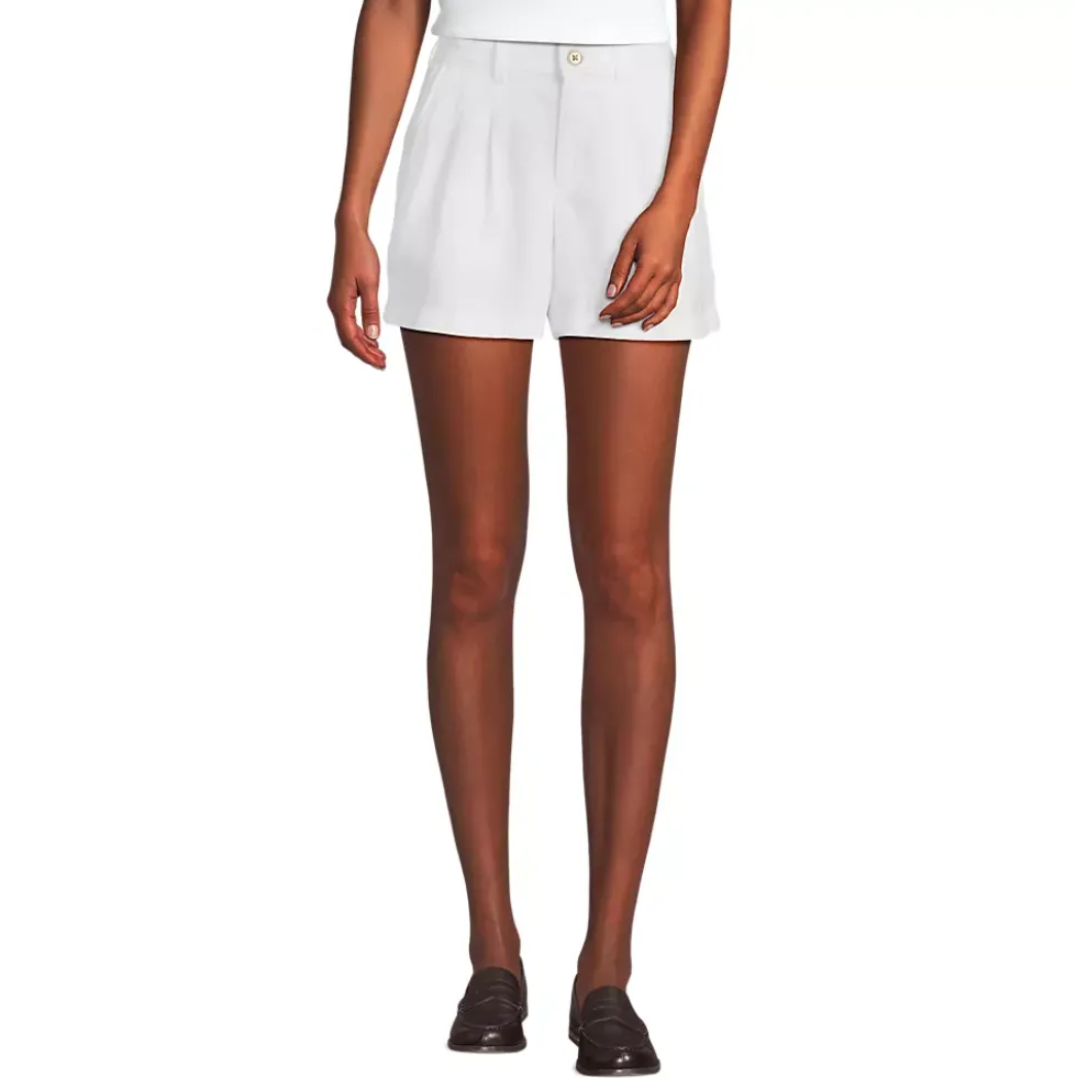 Women's High Rise Pleated A-line 5" Linen Shorts