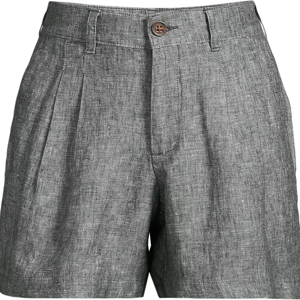 Women's High Rise Pleated A-line 5" Linen Shorts