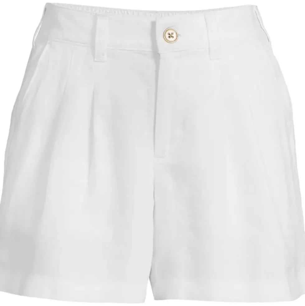 Women's High Rise Pleated A-line 5" Linen Shorts