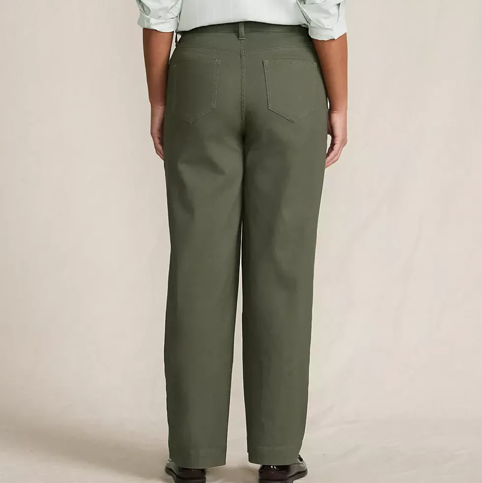 Women's High Rise 5 Pocket Wide Leg Chino Pants