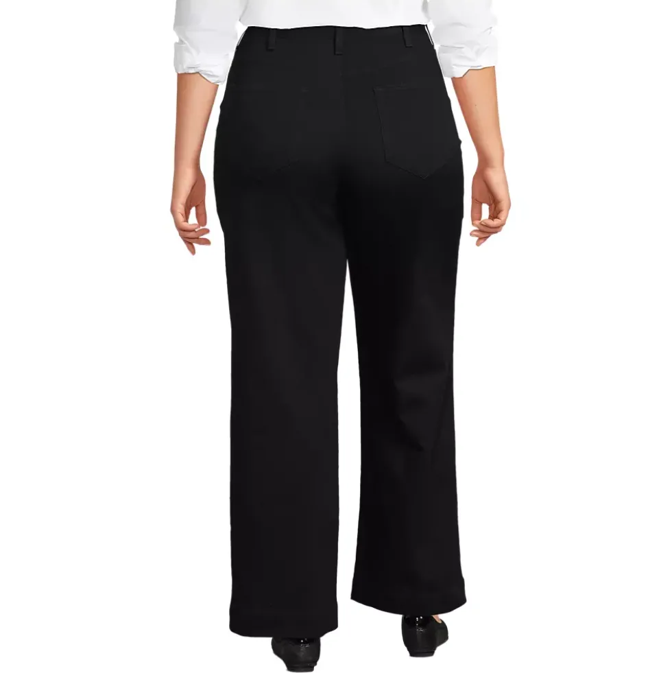 Women's High Rise 5 Pocket Wide Leg Chino Pants