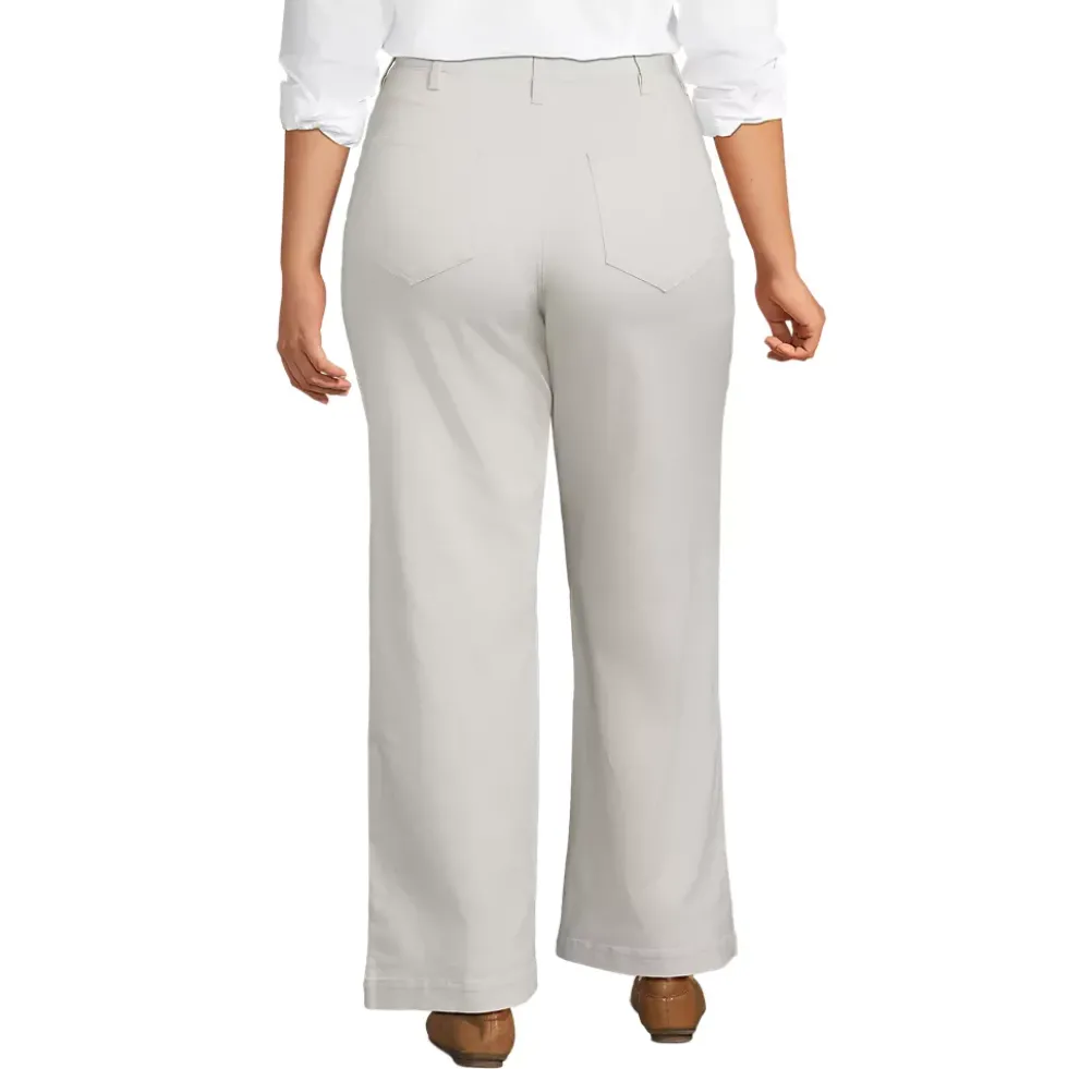 Women's High Rise 5 Pocket Wide Leg Chino Pants