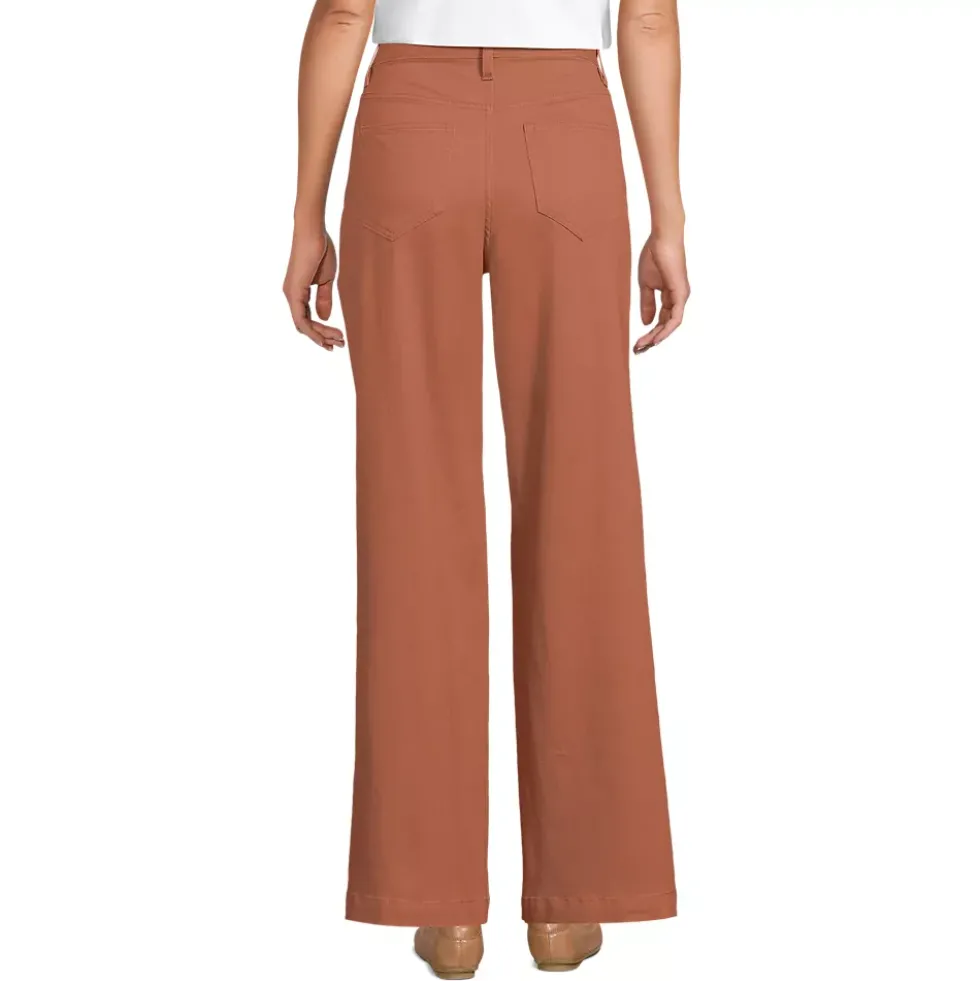 Women's High Rise 5 Pocket Wide Leg Chino Pants
