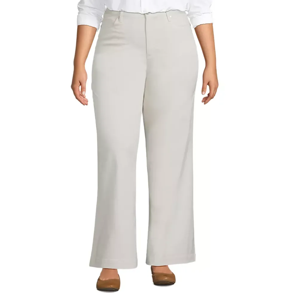 Women's High Rise 5 Pocket Wide Leg Chino Pants