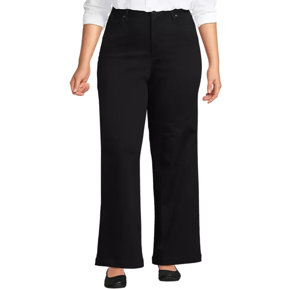 Women's High Rise 5 Pocket Wide Leg Chino Pants