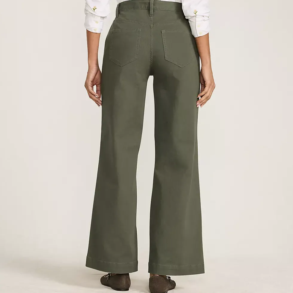 Women's High Rise 5 Pocket Wide Leg Chino Pants