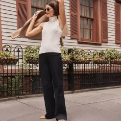 Women's High Rise 5 Pocket Wide Leg Chino Pants