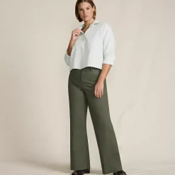 Women's High Rise 5 Pocket Wide Leg Chino Pants