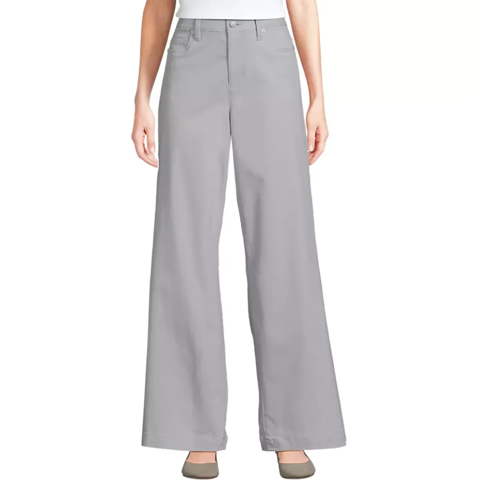 Women's High Rise 5 Pocket Wide Leg Chino Pants