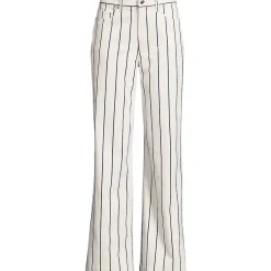 Women's High Rise 5 Pocket Wide Leg Chino Oxford Stripe Pants