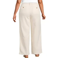 Women's High Rise Soft Denim Pleated Wide Leg Trousers