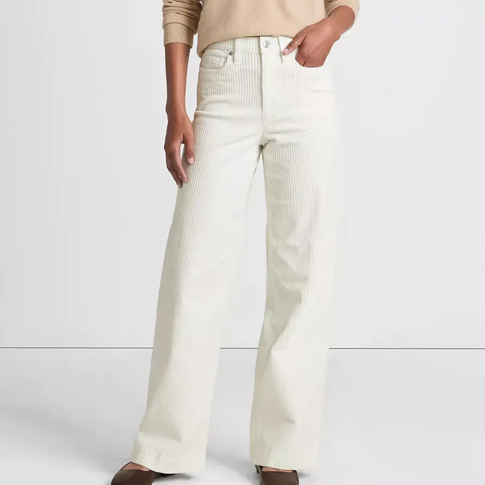 Women's High Rise Wide Leg Corduroy Pants