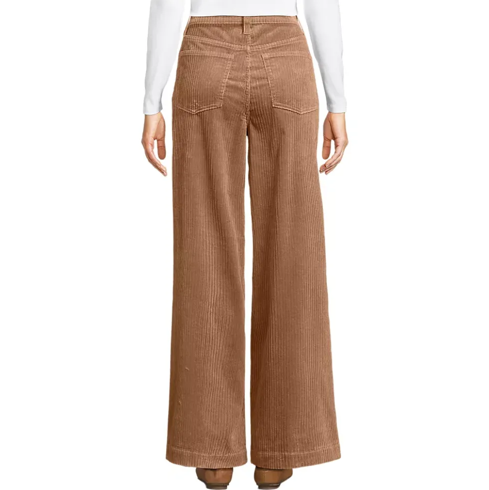 Women's High Rise Wide Leg Corduroy Pants