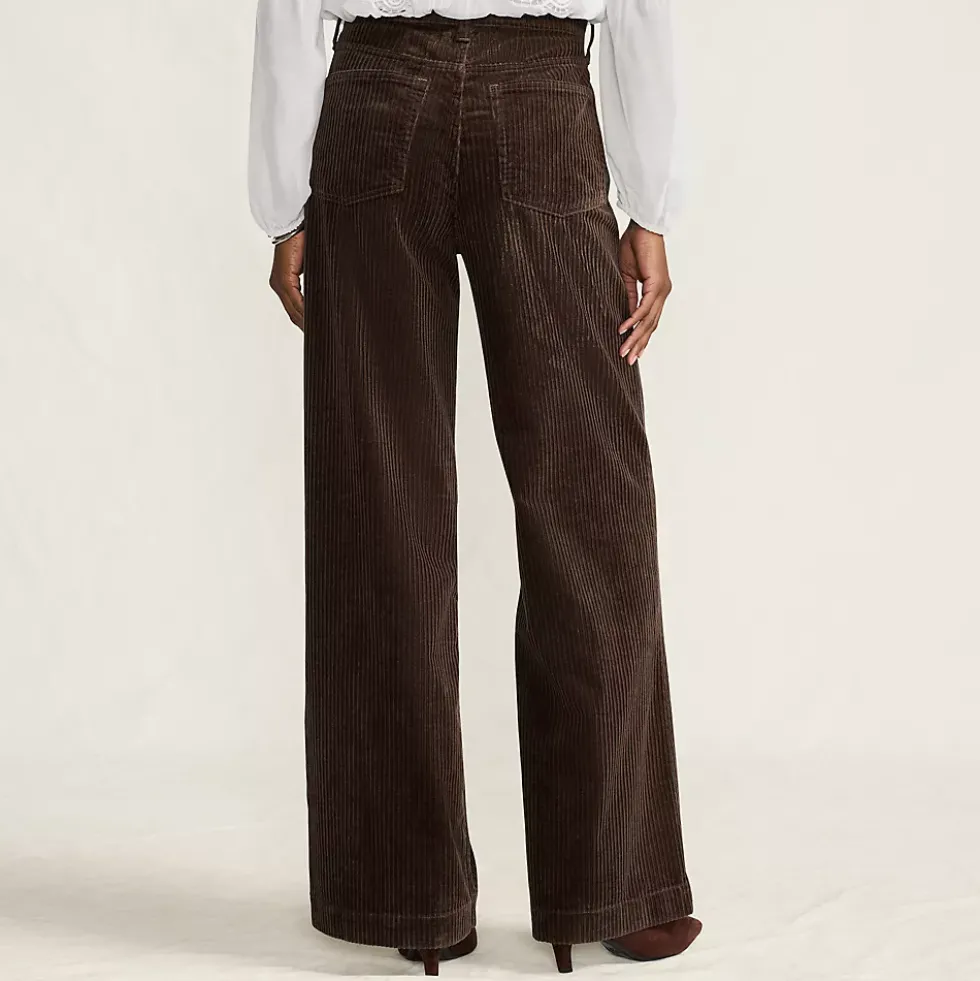 Women's High Rise Wide Leg Corduroy Pants