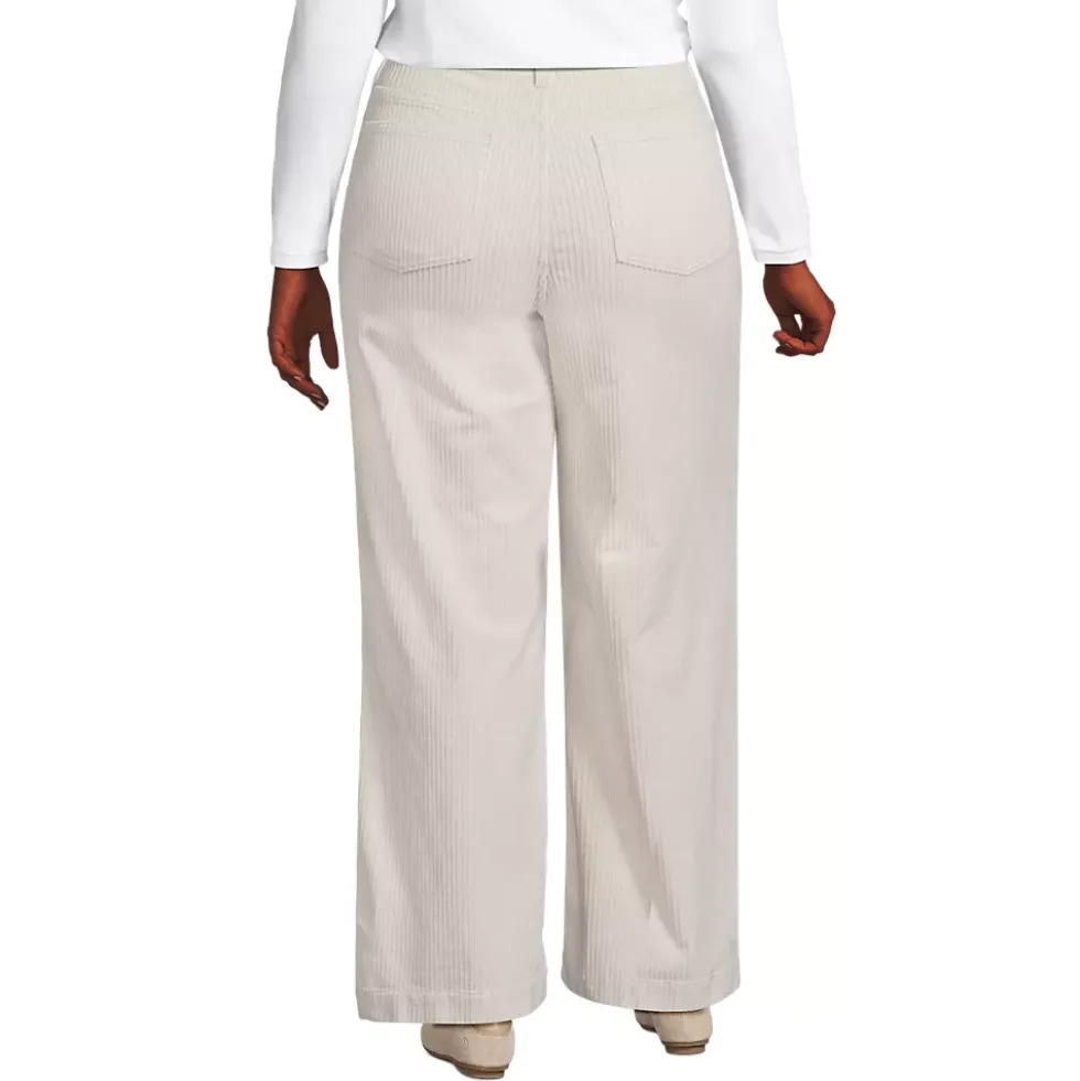 Women's High Rise Wide Leg Corduroy Pants