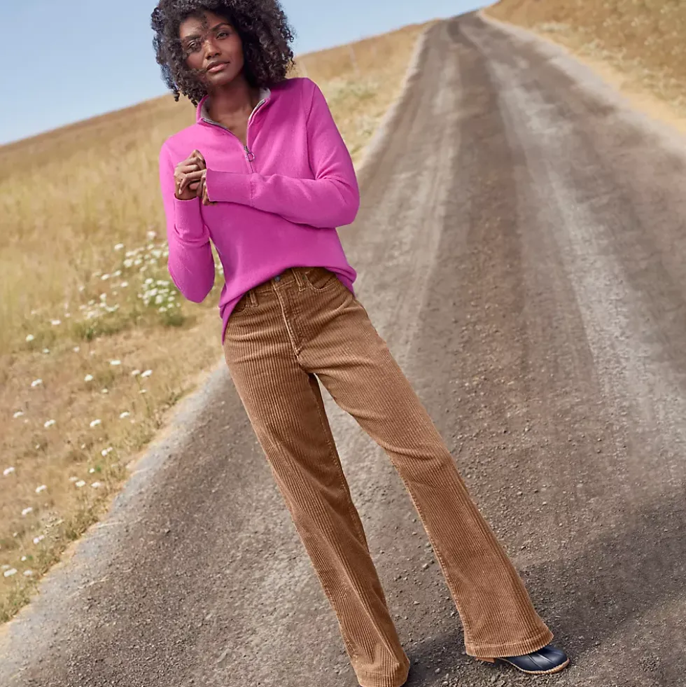 Women's High Rise Wide Leg Corduroy Pants