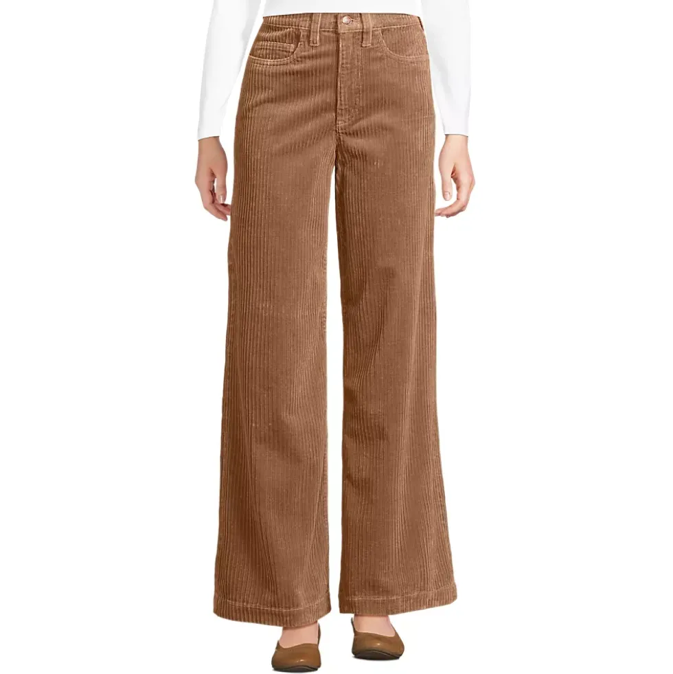Women's High Rise Wide Leg Corduroy Pants