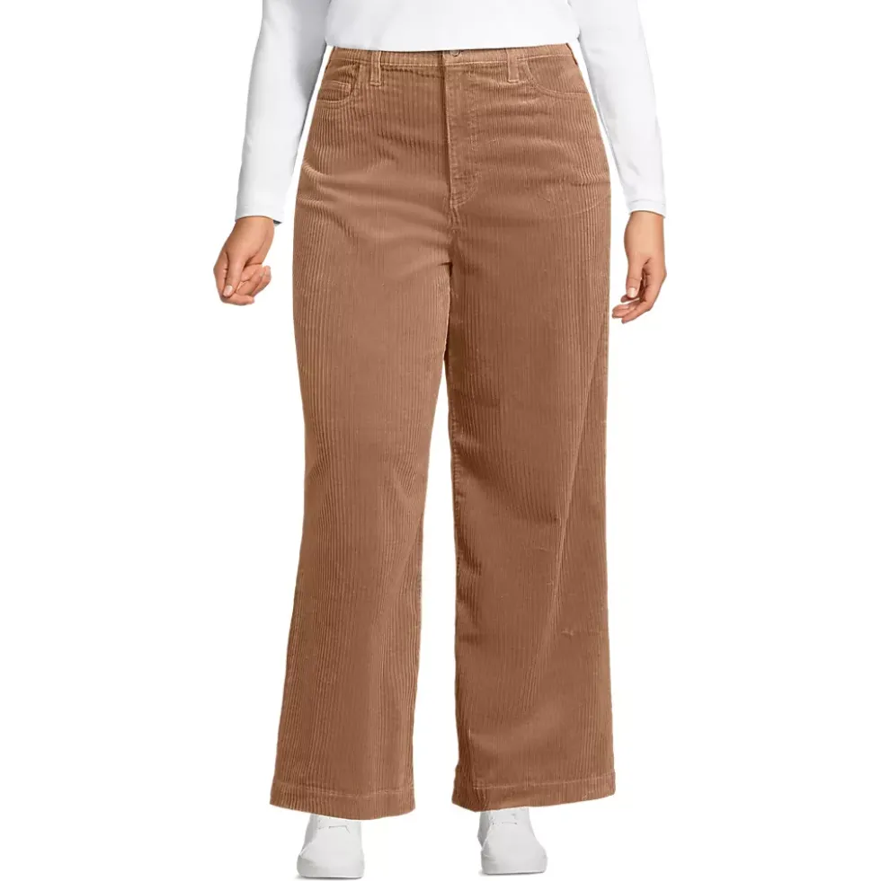 Women's High Rise Wide Leg Corduroy Pants