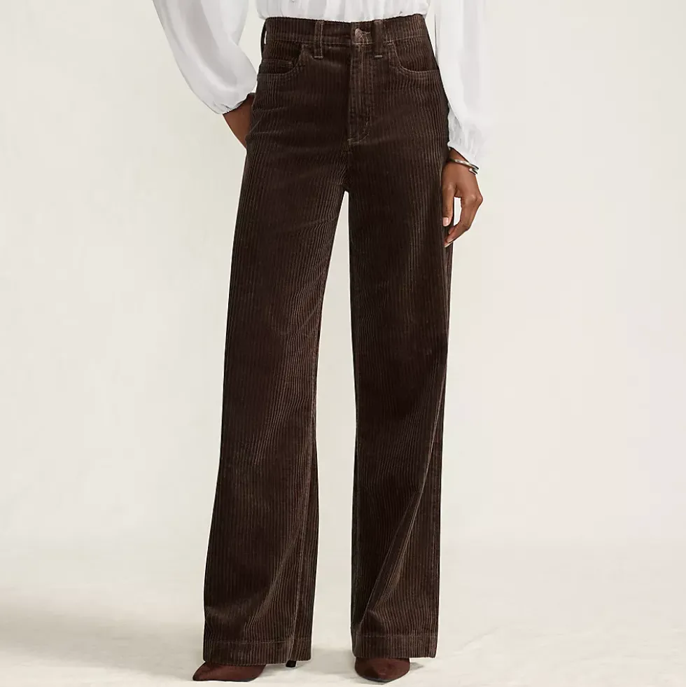 Women's High Rise Wide Leg Corduroy Pants