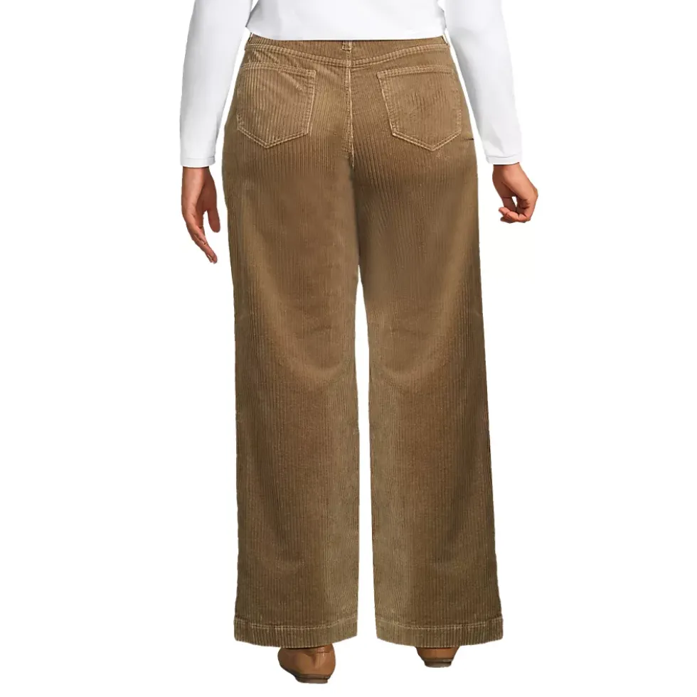 Women's High Rise Wide Leg Corduroy Pants