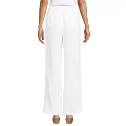 Women's High Rise Wide Leg Linen Pleated Pants