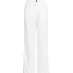 Women's High Rise Wide Leg Linen Pleated Pants