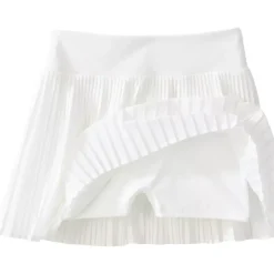 Women's High Waisted Pleated Woven Swim Skort