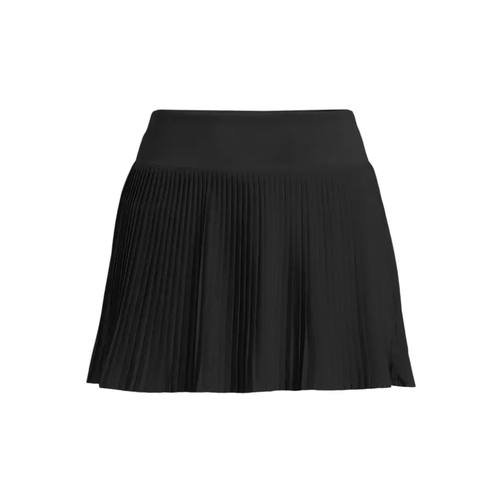 Women's High Waisted Pleated Woven Swim Skort