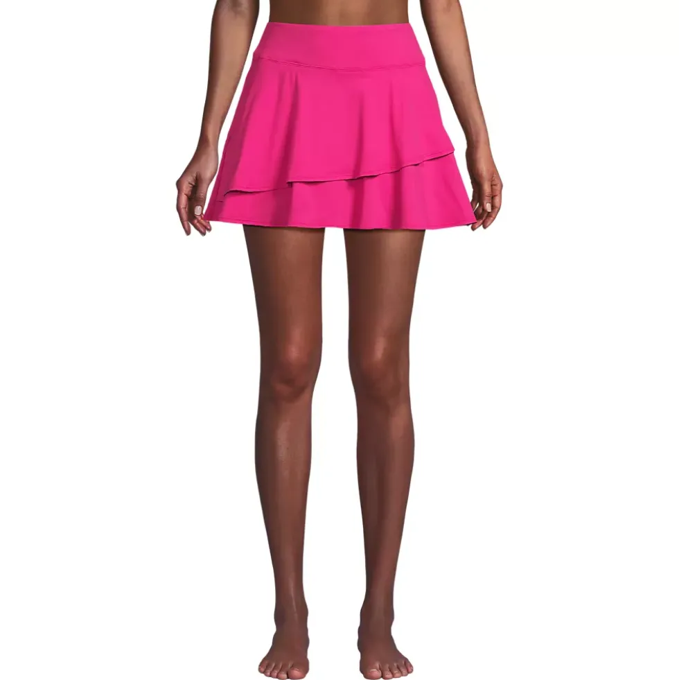 Women's High Waisted Tulip Hem Swim Skort