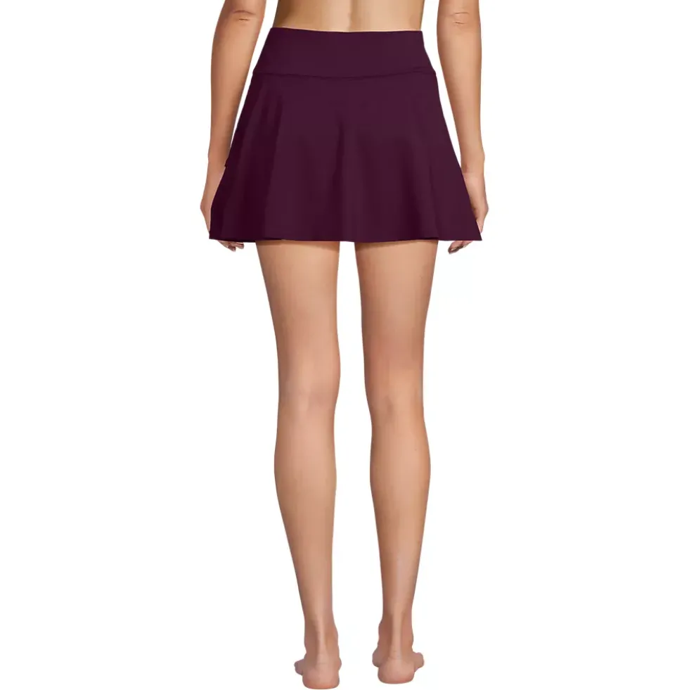 Women's High Waisted Tulip Hem Swim Skort