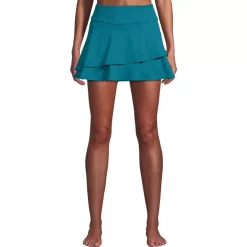 Women's High Waisted Tulip Hem Swim Skort