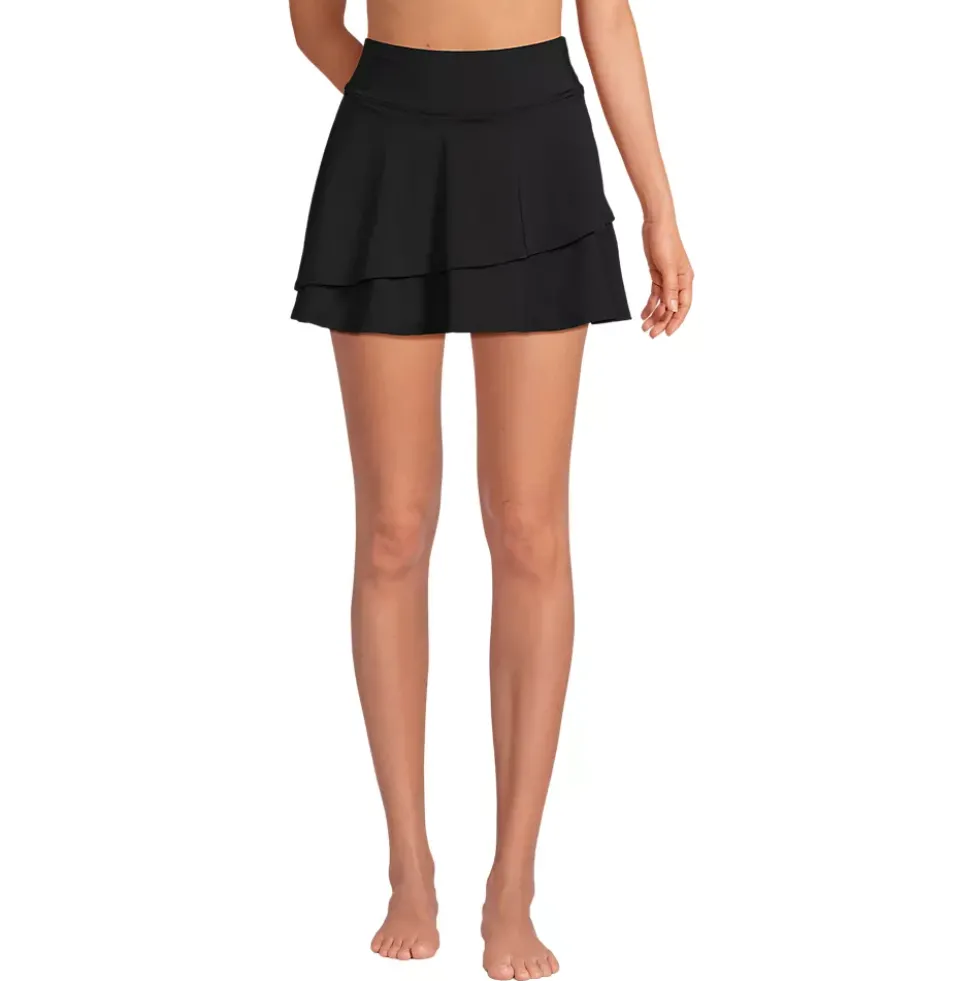 Women's High Waisted Tulip Hem Swim Skort