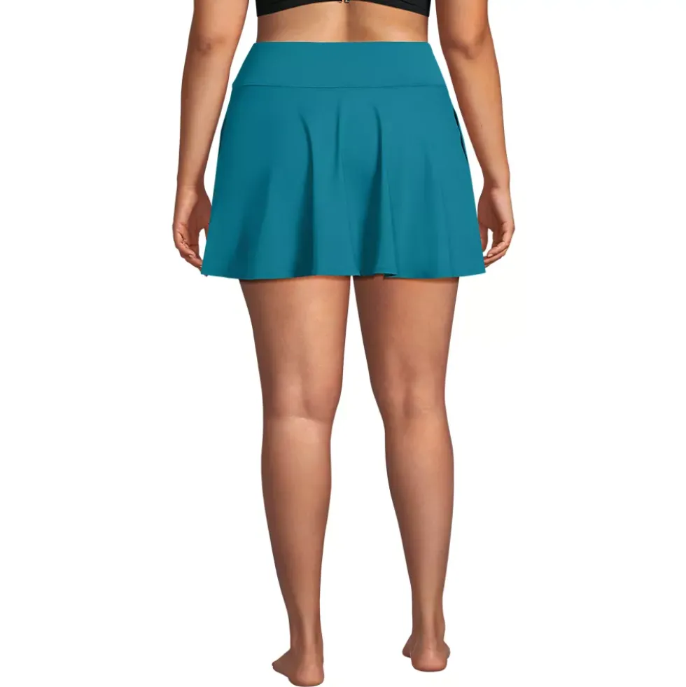 Women's High Waisted Tulip Hem Swim Skort