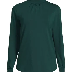 Women's Jersey Long Sleeve Gathered Mock