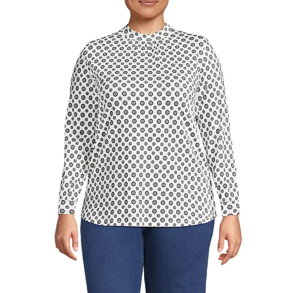 Women's Jersey Long Sleeve Gathered Mock