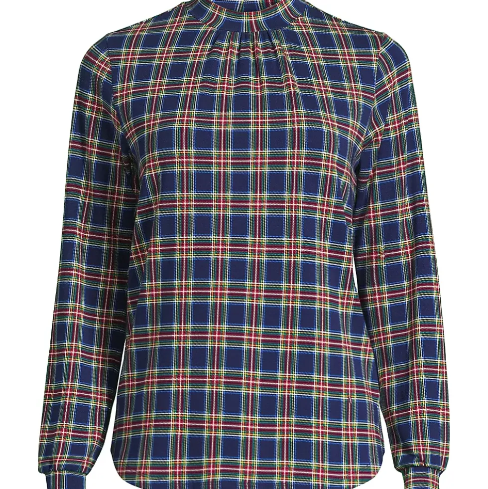 Women's Jersey Long Sleeve Gathered Mock