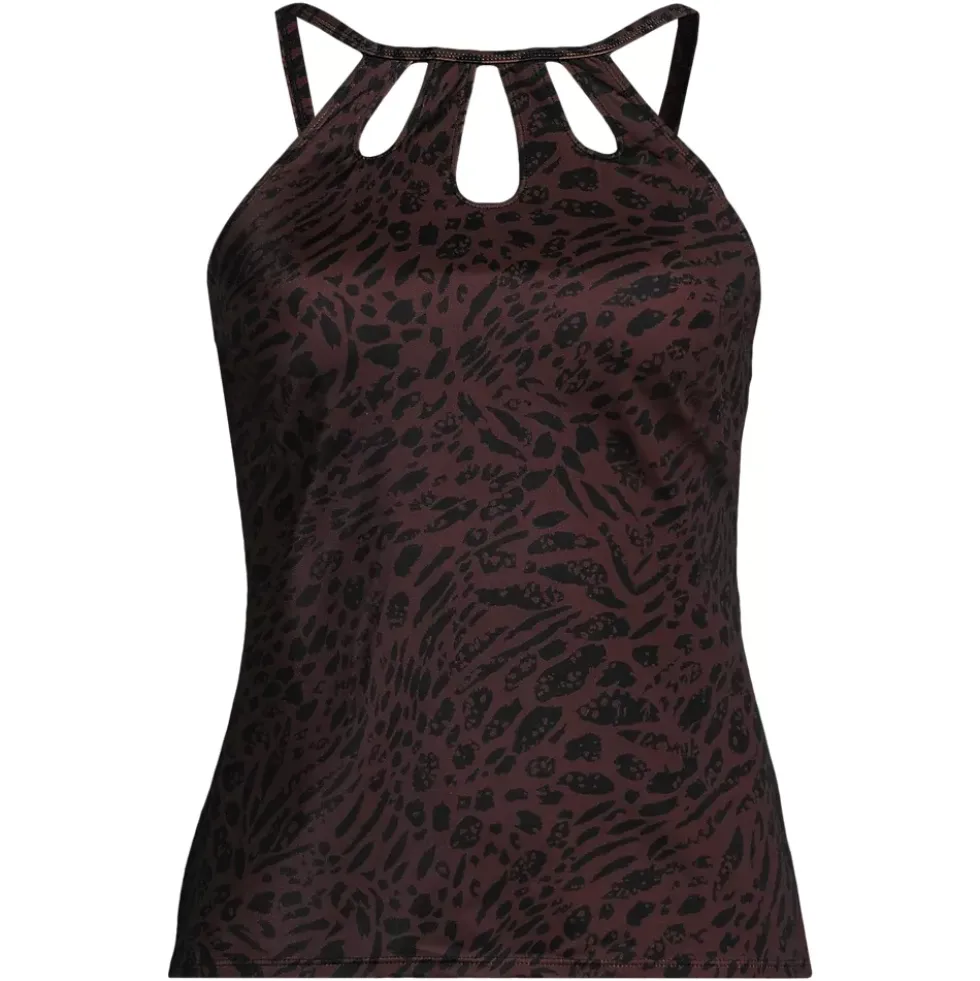 Women's Keyhole Halter Tankini Swimsuit Top