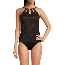 Women's Keyhole Halter Tankini Swimsuit Top