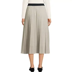 Women's Knit Foil Pleated Midi Skirt