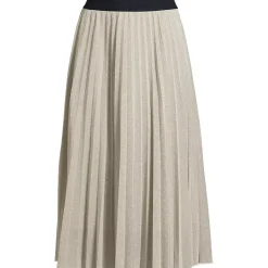 Women's Knit Foil Pleated Midi Skirt