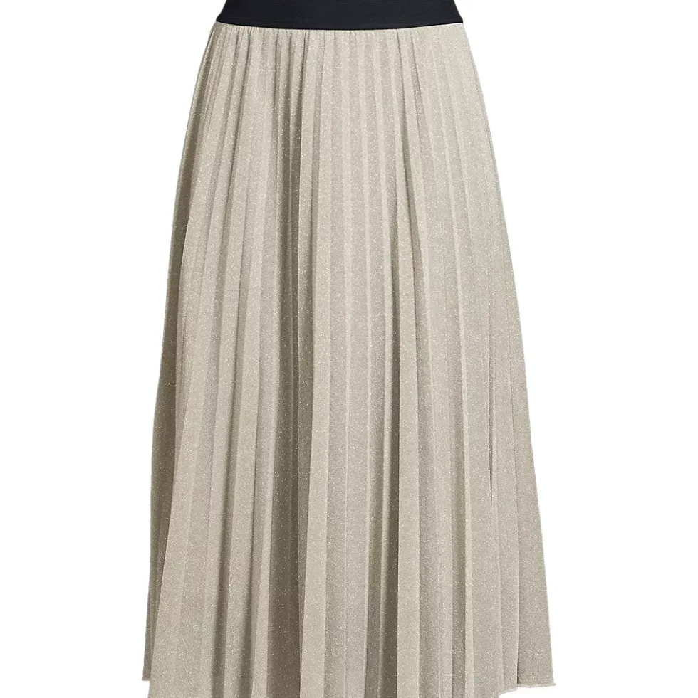 Women's Knit Foil Pleated Midi Skirt