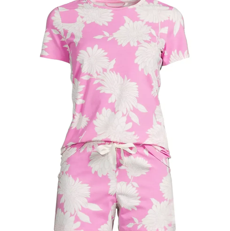 Women's Knit Pajama Short Set Short Sleeve T-Shirt and Shorts
