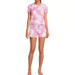 Women's Knit Pajama Short Set Short Sleeve T-Shirt and Shorts