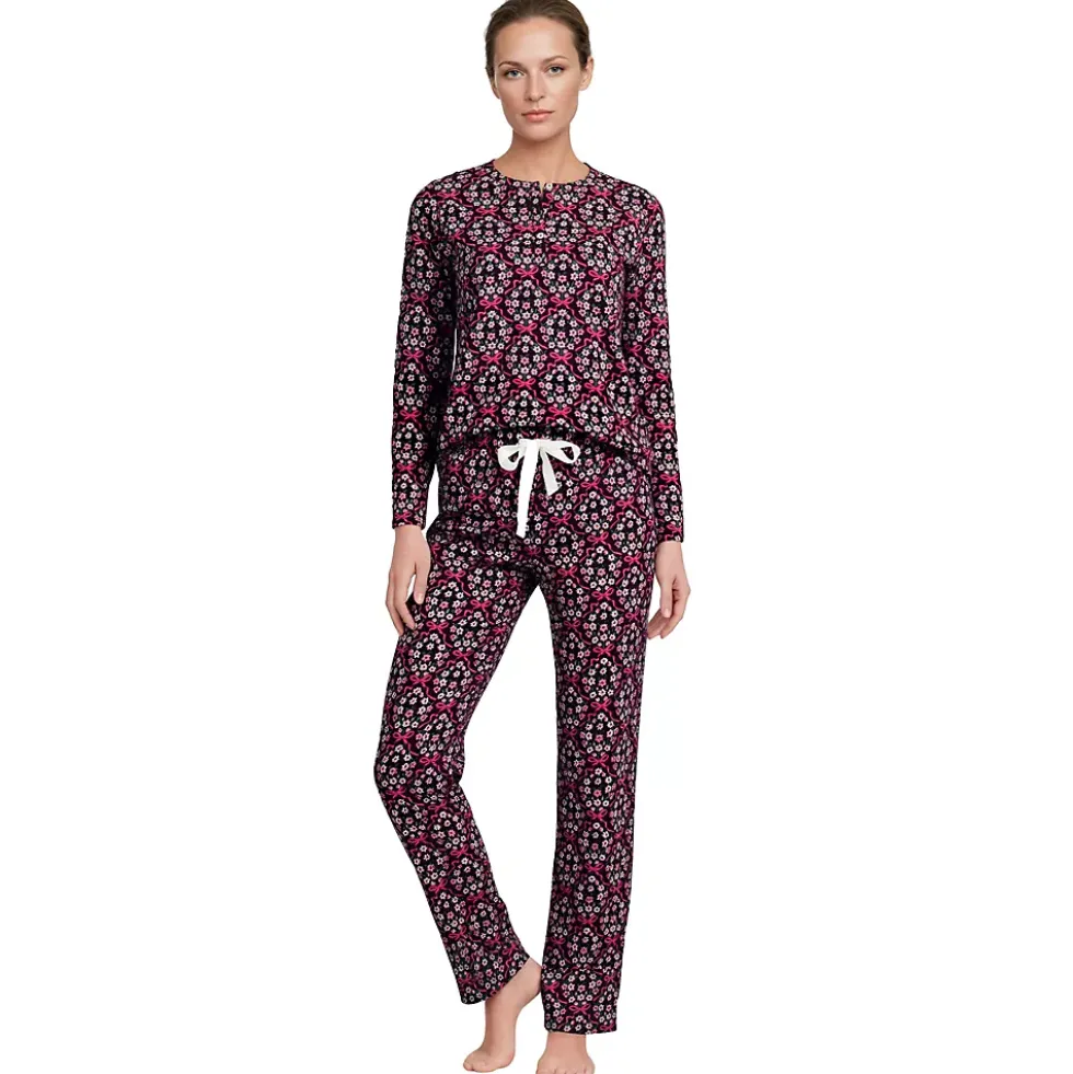 Women's Knit 2 Piece Pajama Set - Long Sleeve Top and Pants